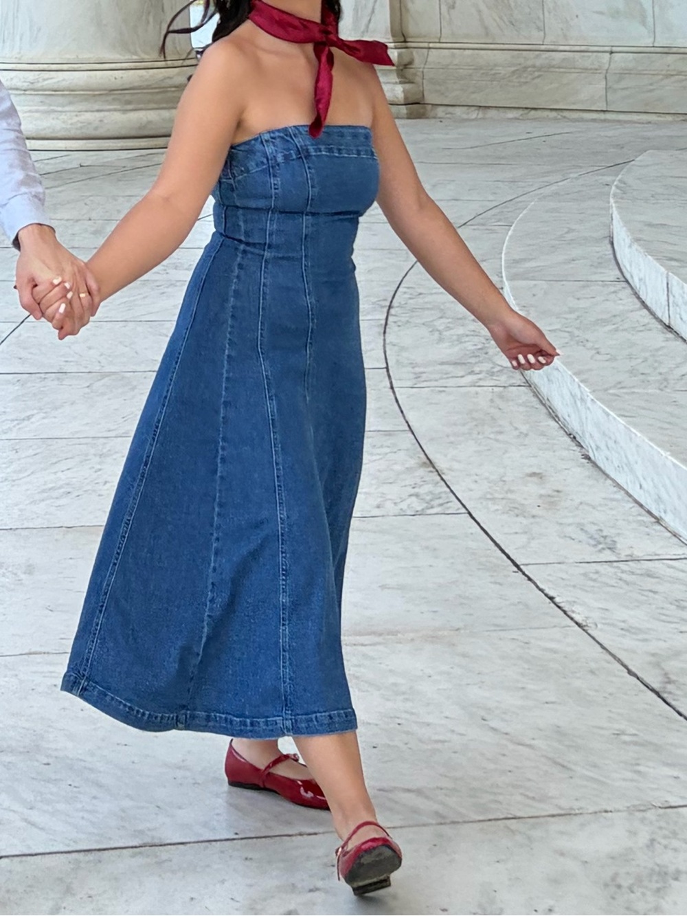GAP Blue Denim Midi Dress - Picture 2 of 5